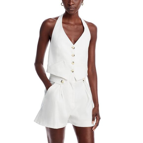 Veronica Beard 'Arabella' Off White Linen Halter Vest Size 4 - Picture 1 of 5